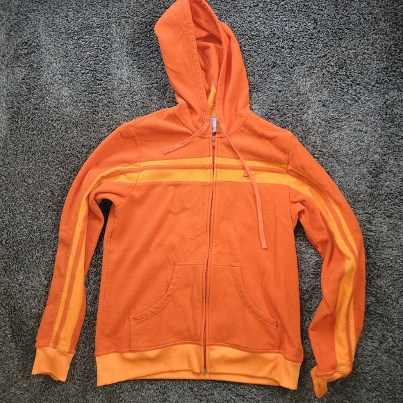 Vintage Nike Zip-Up Hoodie Fleece Y2K Early 2000s Large Boys Orange